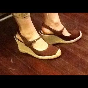 Franco Sarto Chocolate Brown Wedge Sandals